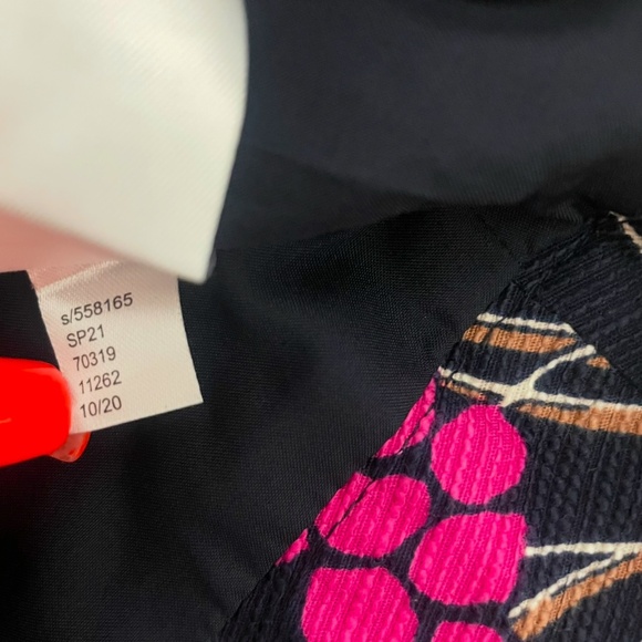 Ann Taylor Factory Floral Pencil Skirt Navy Pink Berry Tan Leaf Print Sz 10 NWT - Picture 8 of 8